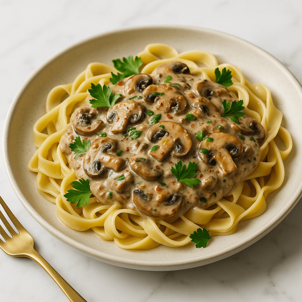 Creamy Vegan Mushroom Stroganoff