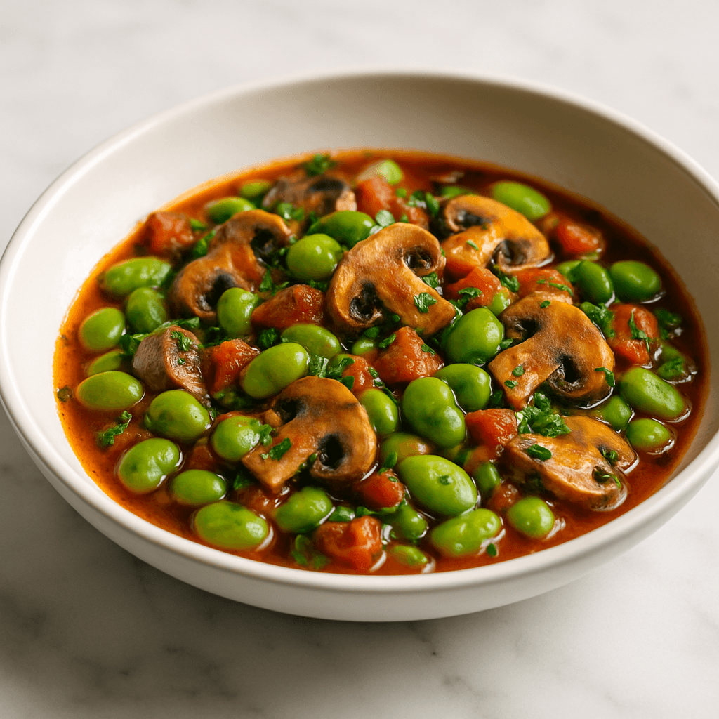 Savory Fava Bean and Mushroom Ragout